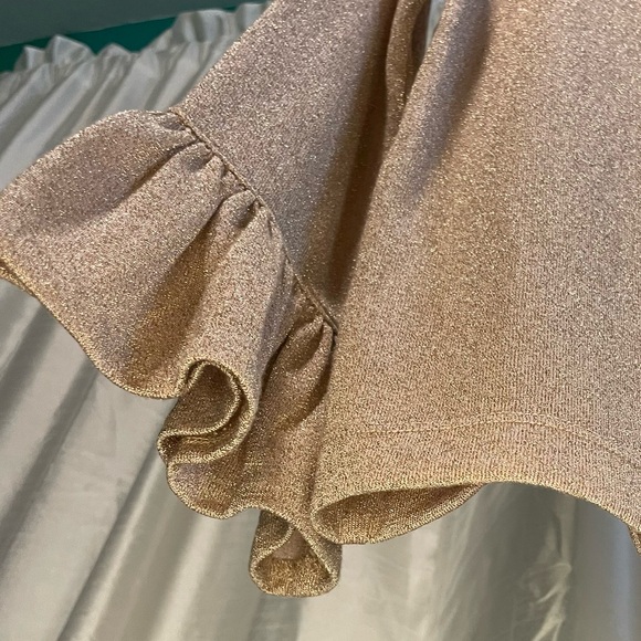 J. Crew metallic, rose gold, light weight sweater, size SMALL - Picture 8 of 9